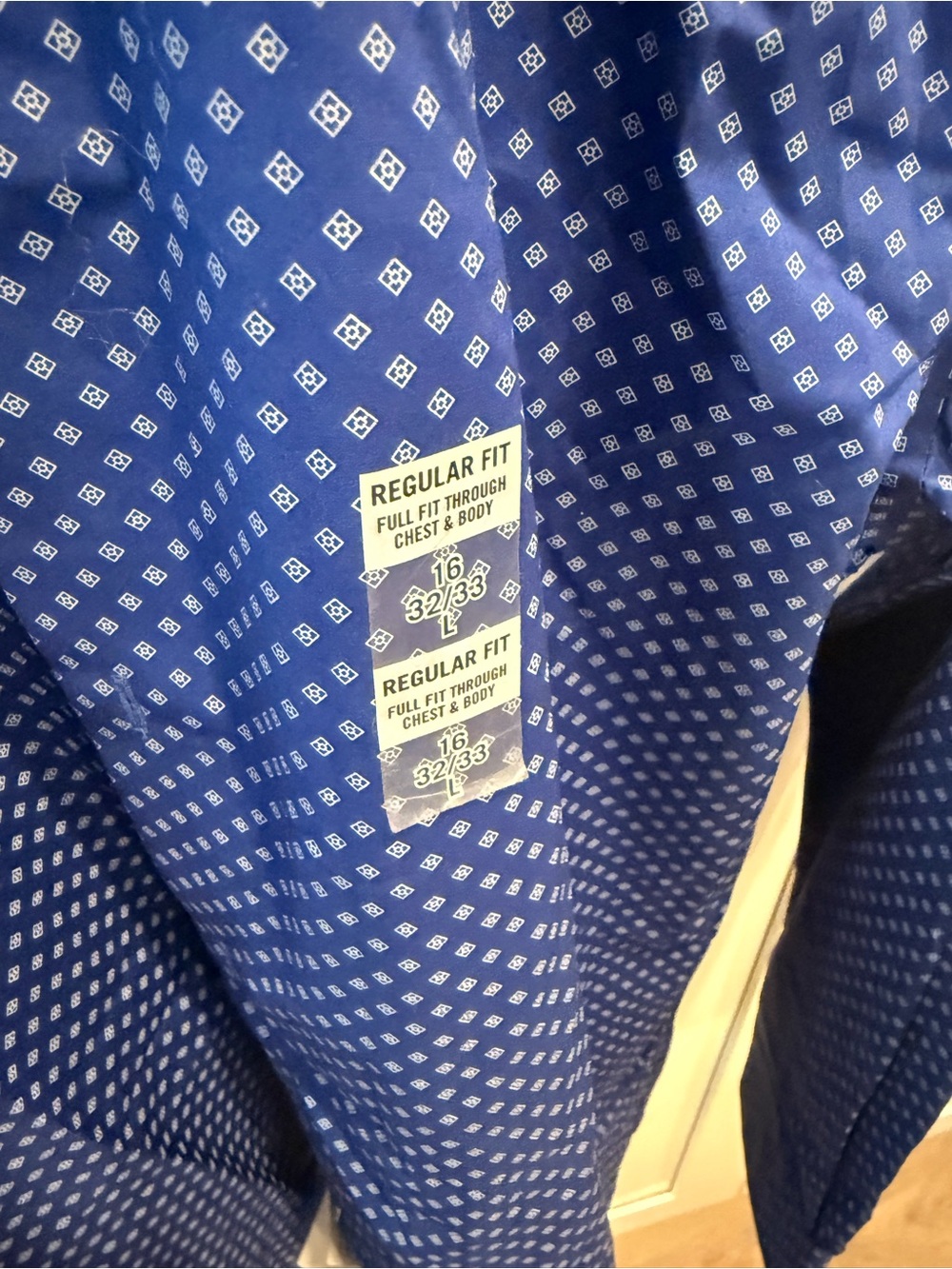 Michael Kors Men's Royal Blue Microdot Dress Shirt - Picture 3 of 3